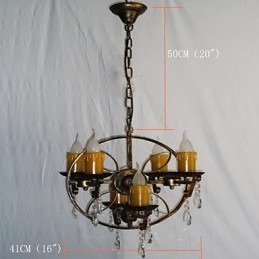 Rustic Lodge Vintage Retro Country Globe Pictură Caracteristică pentru Mini Style Designers Candelabru din metal