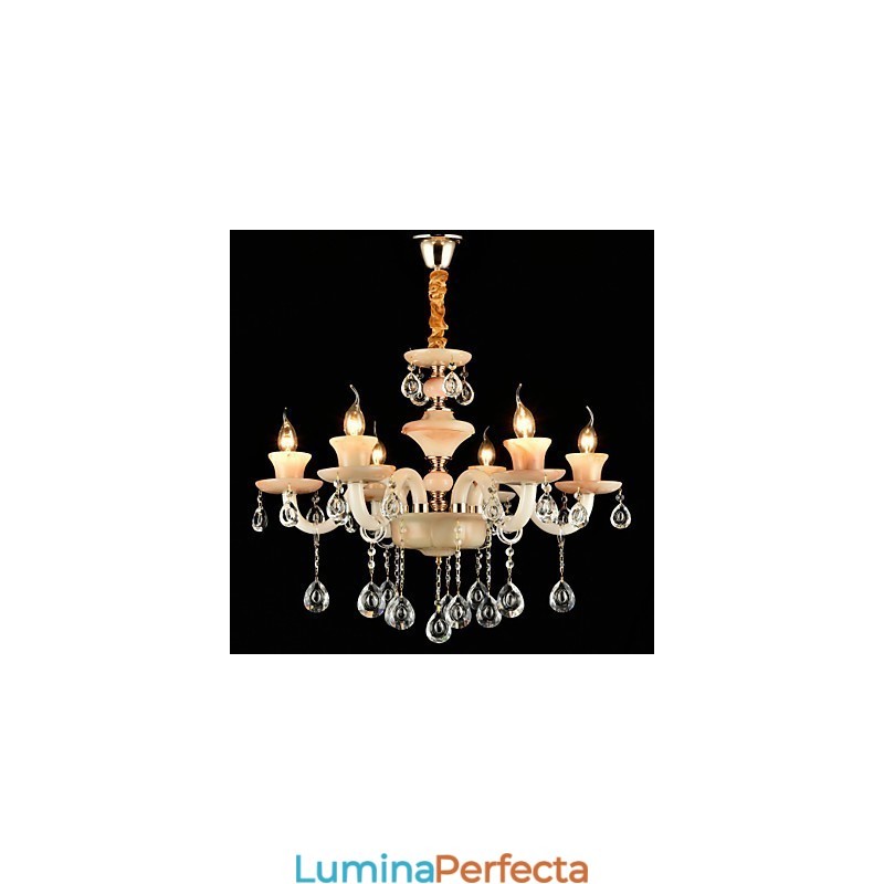 Caracteristică tradițională clasică galvanizată pentru candelabru din metal în stil mini de cristal