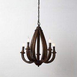 Pictura de epocă Caracteristică Mini Stil Lemn Bambus Candelabru Lampă Decorate Lampă