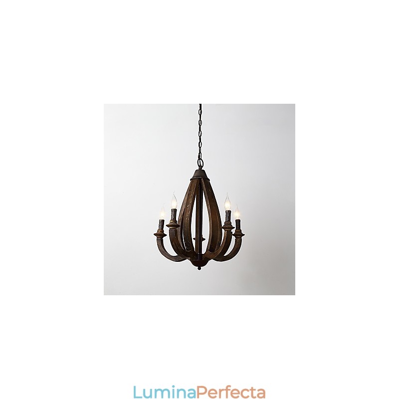 Pictura de epocă Caracteristică Mini Stil Lemn Bambus Candelabru Lampă Decorate Lampă