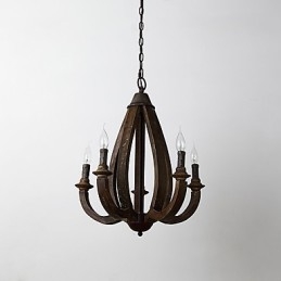Pictura de epocă Caracteristică Mini Stil Lemn Bambus Candelabru Lampă Decorate Lampă