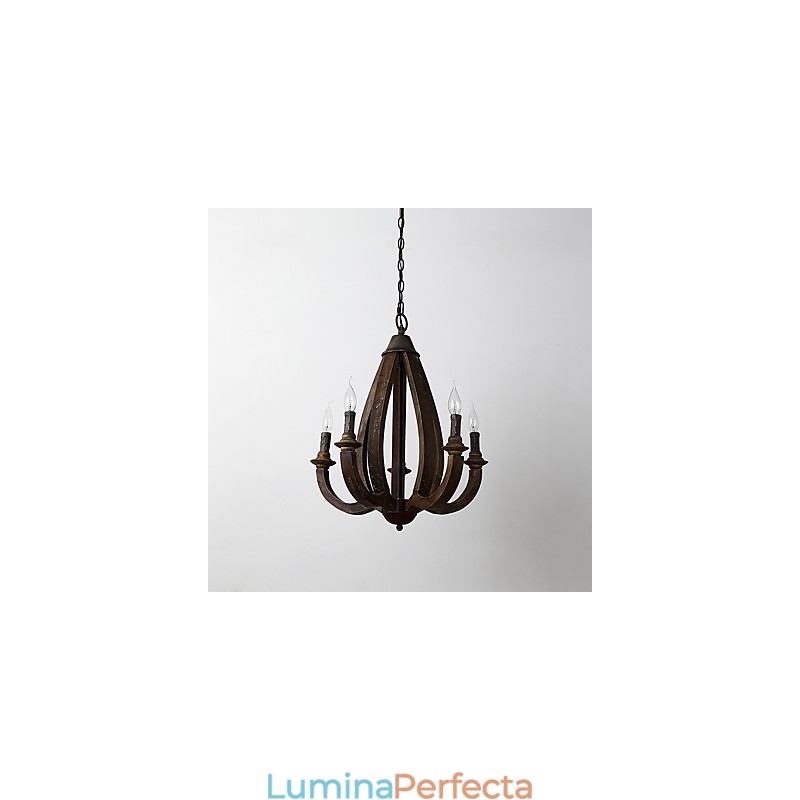 Pictura de epocă Caracteristică Mini Stil Lemn Bambus Candelabru Lampă Decorate Lampă