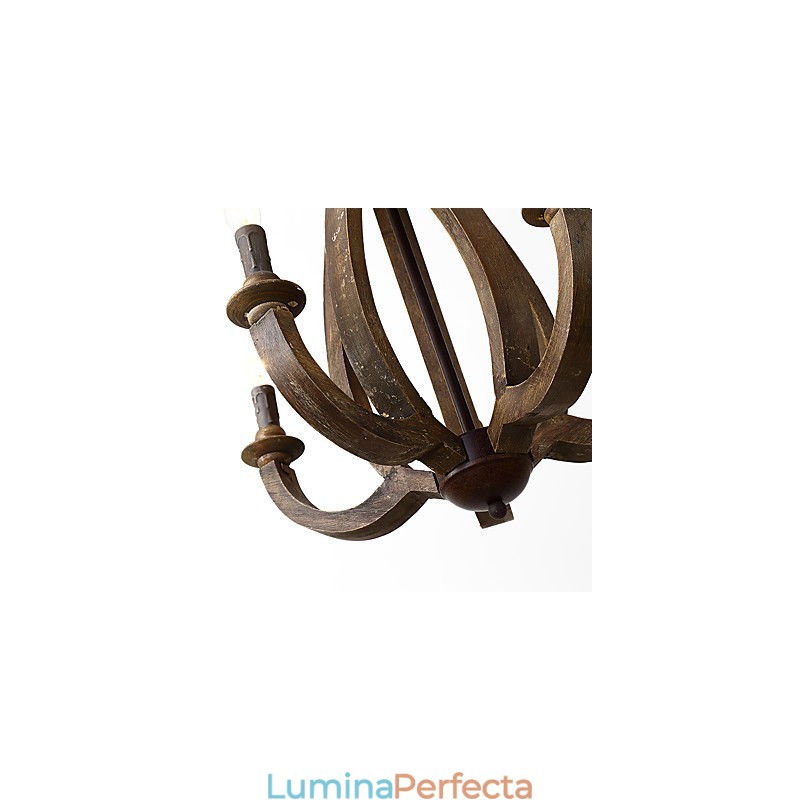 Pictura de epocă Caracteristică Mini Stil Lemn Bambus Candelabru Lampă Decorate Lampă