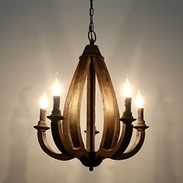 Pictura de epocă Caracteristică Mini Stil Lemn Bambus Candelabru Lampă Decorate Lampă