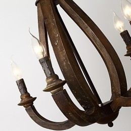 Pictura de epocă Caracteristică Mini Stil Lemn Bambus Candelabru Lampă Decorate Lampă