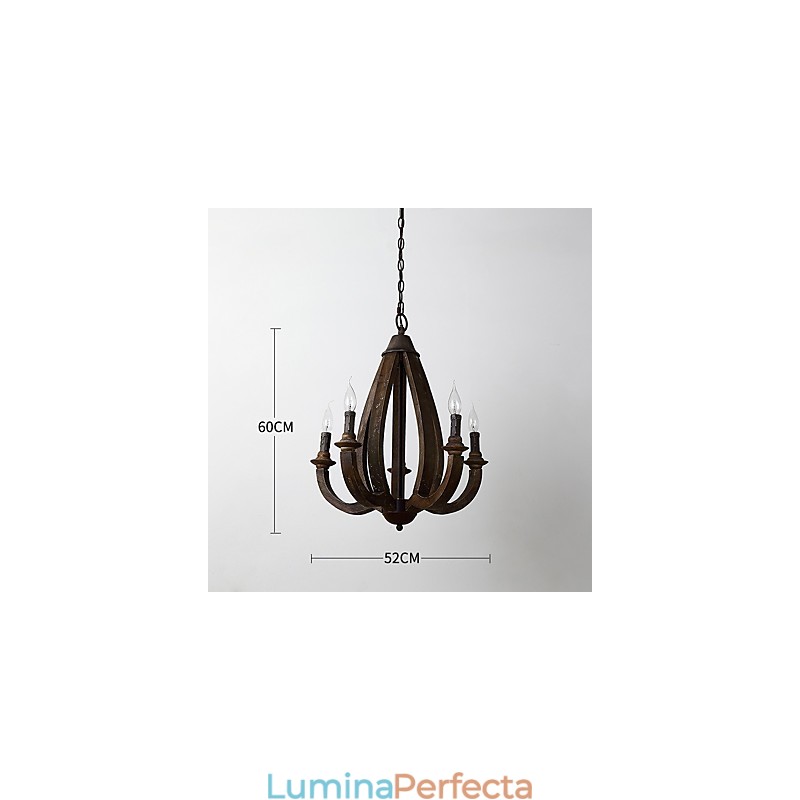 Pictura de epocă Caracteristică Mini Stil Lemn Bambus Candelabru Lampă Decorate Lampă