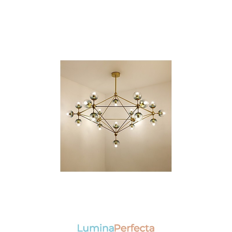 Twenty_one Light Post Modern Europe Style Modo Metal Glass Pendant Lamp the Foyer Decorate Industrial Candelabro Lampă