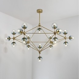 Twenty_one Light Post Modern Europe Style Modo Metal Glass Pendant Lamp the Foyer Decorate Industrial Candelabro Lampă