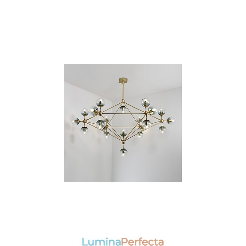 Twenty_one Light Post Modern Europe Style Modo Metal Glass Pendant Lamp the Foyer Decorate Industrial Candelabro Lampă