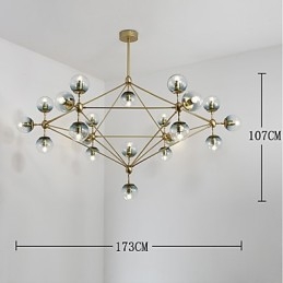Twenty_one Light Post Modern Europe Style Modo Metal Glass Pendant Lamp the Foyer Decorate Industrial Candelabro Lampă