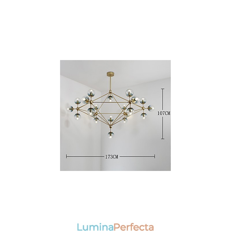 Twenty_one Light Post Modern Europe Style Modo Metal Glass Pendant Lamp the Foyer Decorate Industrial Candelabro Lampă