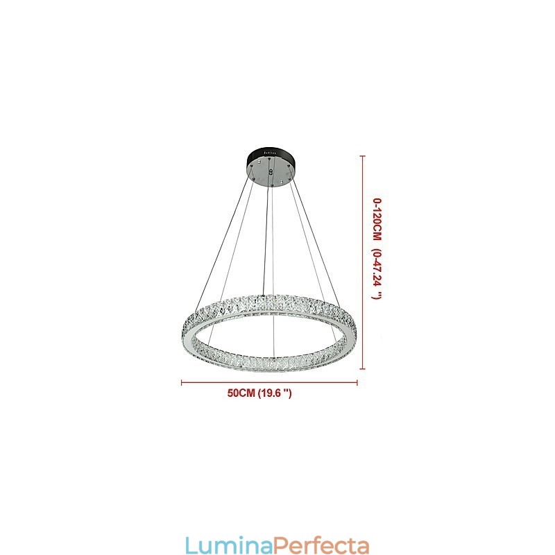 Plafoniera interioară cu inel reglabil pendanta Candelabru modern Iluminat Candelabru Lampă cu telecomandă