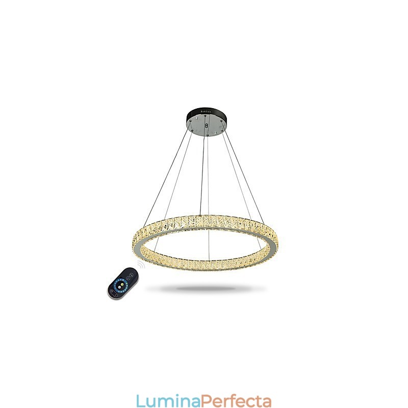 Plafoniera cu inel reglabil Lampă suspendată Candelabru modern Iluminat Lampă de interior cu telecomandă