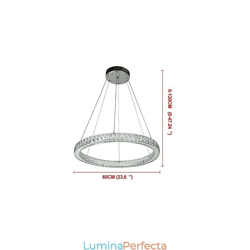 Plafoniera cu inel reglabil Lampă suspendată Candelabru modern Iluminat Lampă de interior cu telecomandă
