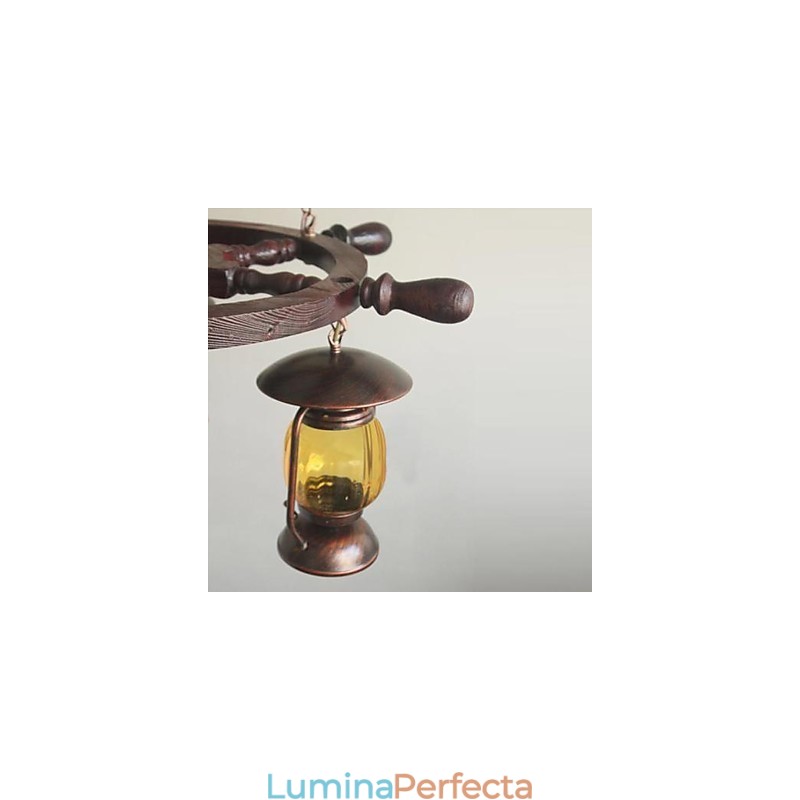 Candelabru din lemn de bambus cu pictură retro