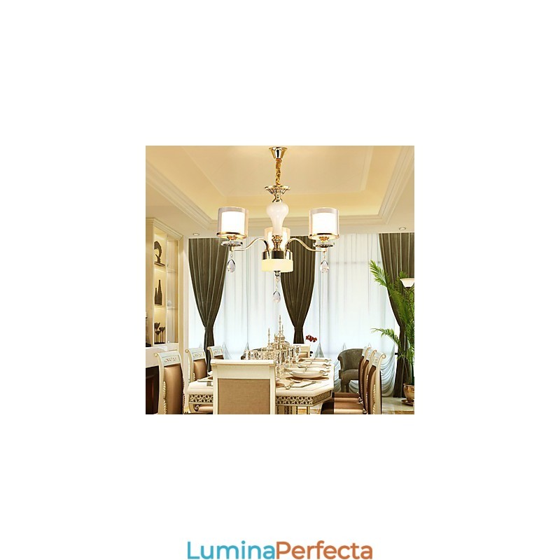 Caracteristică modernă și contemporană galvanizată pentru candelabru din metal cristal