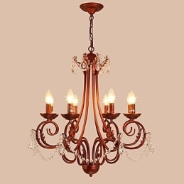 Candelabru cu 8 lumini Modern Contemporan Tradițional Lodge Vintage Retro Pictură rustică Caracteristică pentru metal cristal