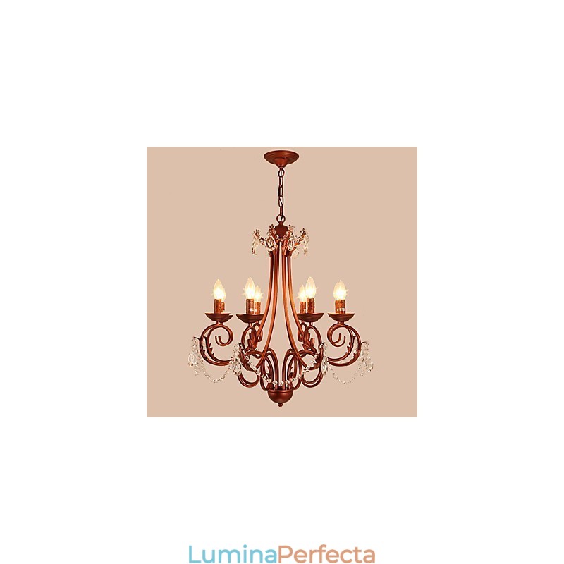 Candelabru cu 8 lumini Modern Contemporan Tradițional Lodge Vintage Retro Pictură rustică Caracteristică pentru metal cristal