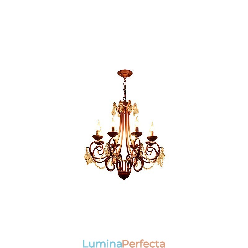 Candelabru cu 8 lumini Modern Contemporan Tradițional Lodge Vintage Retro Pictură rustică Caracteristică pentru metal cristal