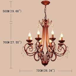 Candelabru cu 8 lumini Modern Contemporan Tradițional Lodge Vintage Retro Pictură rustică Caracteristică pentru metal cristal