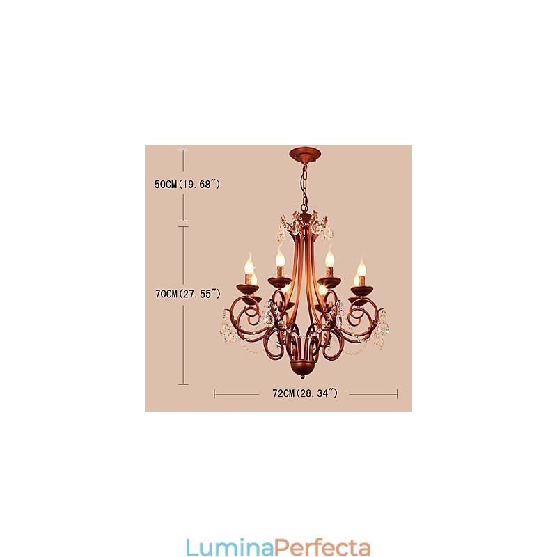 Candelabru cu 8 lumini Modern Contemporan Tradițional Lodge Vintage Retro Pictură rustică Caracteristică pentru metal cristal