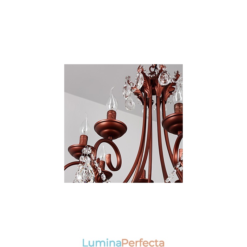 Candelabru cu 8 lumini Modern Contemporan Tradițional Lodge Vintage Retro Pictură rustică Caracteristică pentru metal cristal