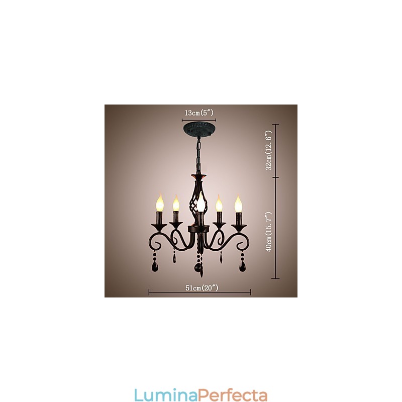 Candelabru Traditional De Cristal Iluminare Interioara 5 Lumanari Lumini Candelabru Simplu