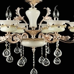 Caracteristică tradițională clasică din aliaj de zinc pentru candelabru din metal cu 6 becuri în stil mini cristal