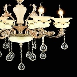 Caracteristică tradițională clasică din aliaj de zinc pentru candelabru din metal cu 6 becuri în stil mini cristal