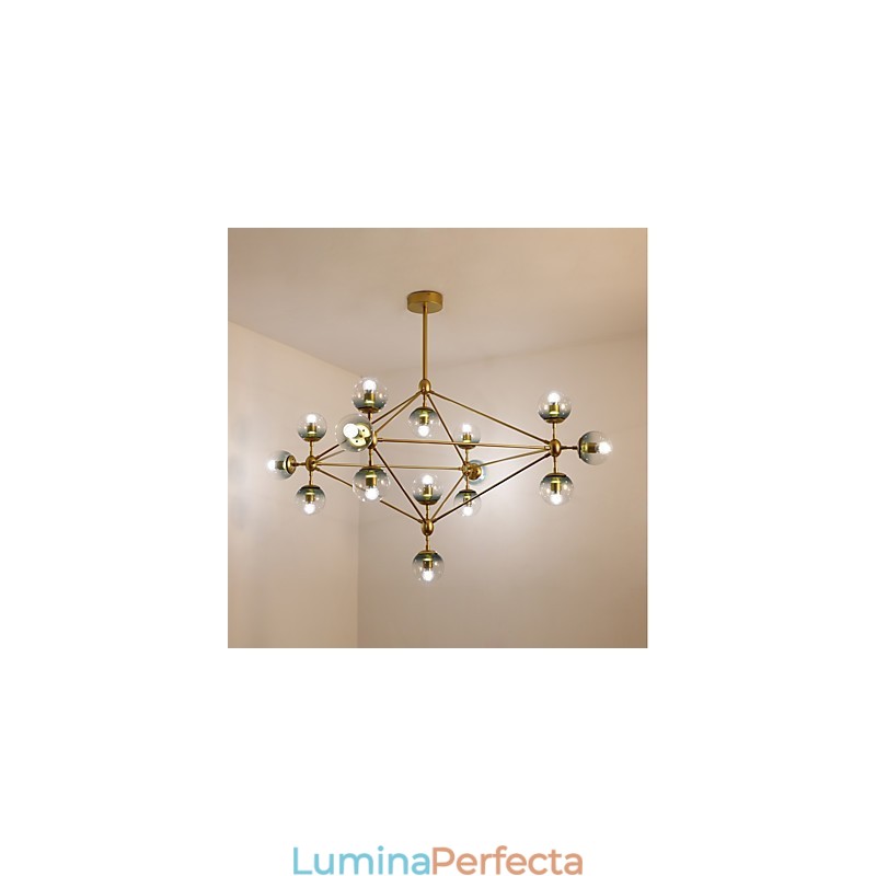 Fifteen Light Post Modern Europe Style Modo Metal Glass Pendant Lamp the Foyer Decorate Industrial Candelabro Lampă