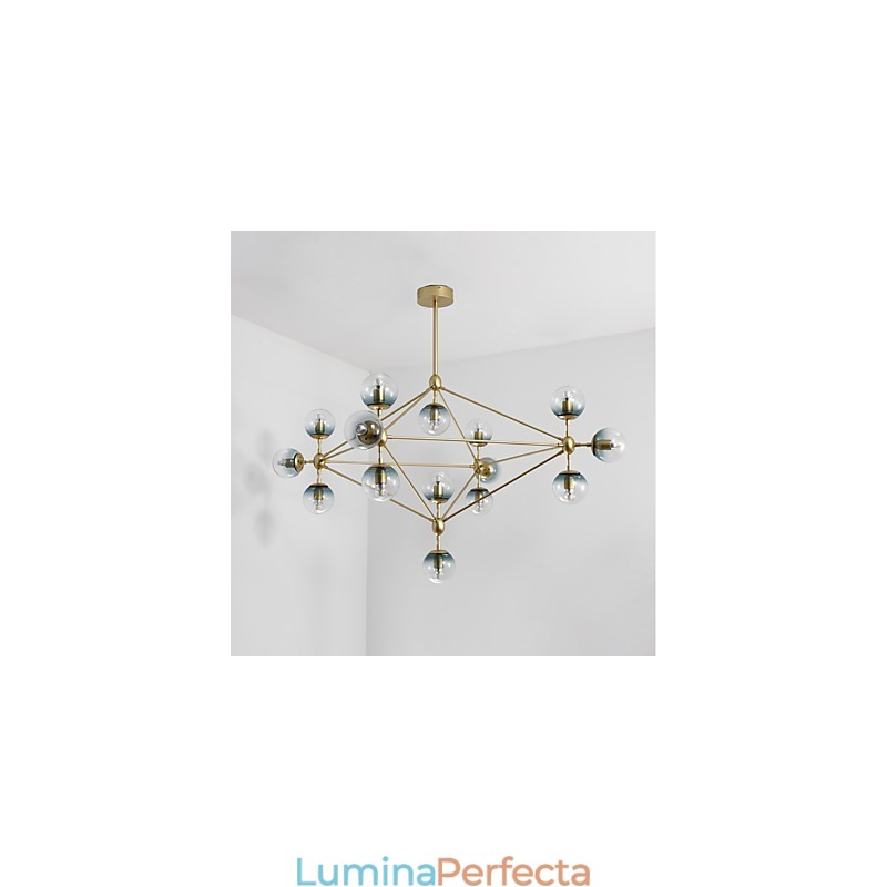 Fifteen Light Post Modern Europe Style Modo Metal Glass Pendant Lamp the Foyer Decorate Industrial Candelabro Lampă