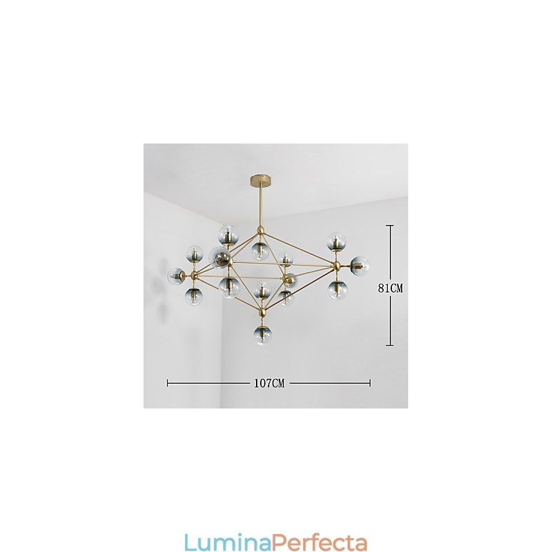 Fifteen Light Post Modern Europe Style Modo Metal Glass Pendant Lamp the Foyer Decorate Industrial Candelabro Lampă