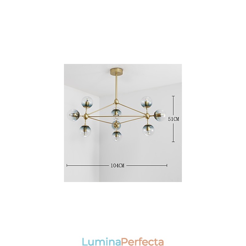 Zece Light Post Modern Europe Style Modo Metal Glass Pendant Lamp the Foyer Decorate Industrial Candelabro Lampa