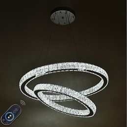 Candelabru din cristal de interior Lumină suspendată modernă Plafoniera Lampă de iluminat reglabilă cu telecomandă