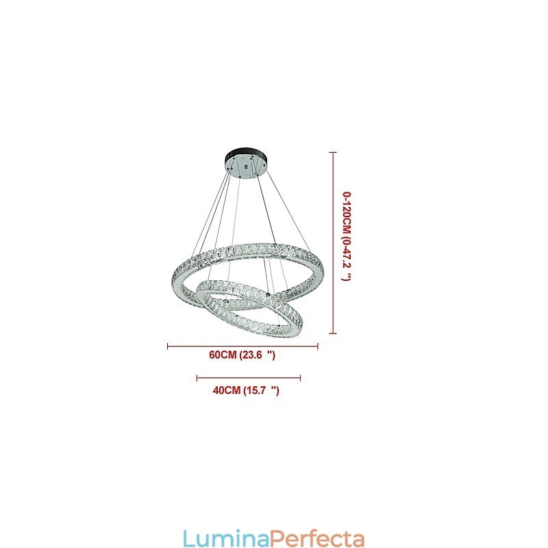 Candelabru din cristal de interior Lumină suspendată modernă Plafoniera Lampă de iluminat reglabilă cu telecomandă
