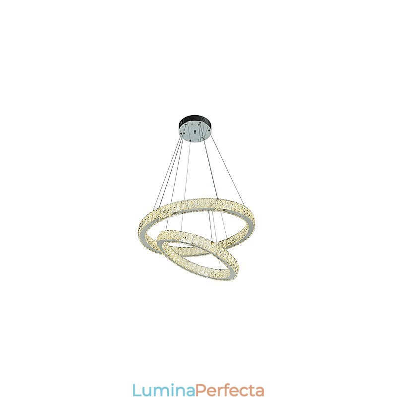 Candelabru din cristal de interior Lumină suspendată modernă Plafoniera Lampă de iluminat reglabilă cu telecomandă