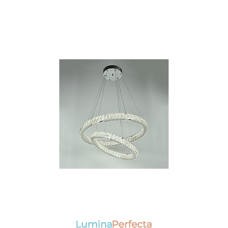 Candelabru din cristal de interior Lumină suspendată modernă Plafoniera Lampă de iluminat reglabilă cu telecomandă