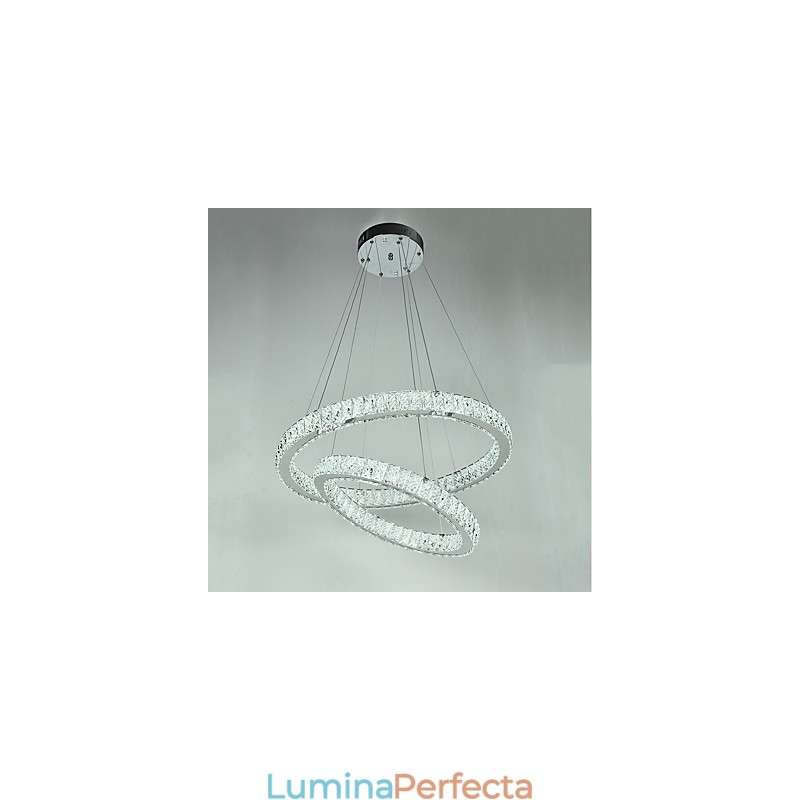 Candelabru din cristal de interior Lumină suspendată modernă Plafoniera Lampă de iluminat reglabilă cu telecomandă