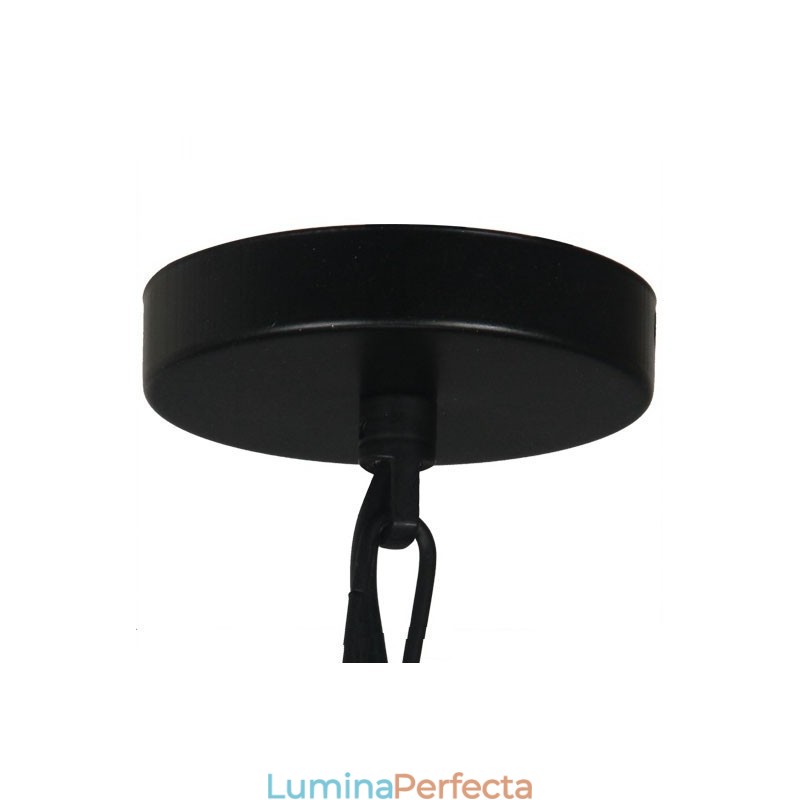 Lampă de metal vintage cu abajur din sticlă