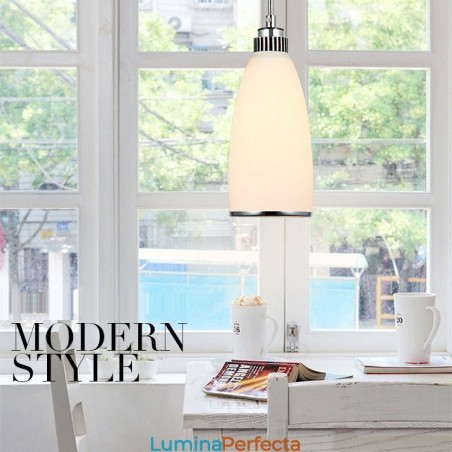 Lampă suspendată din metal, modernă, integrată, cu 1 lumină Lampă suspendată din metal, modernă, integrată, cu 1 lumină