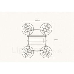 Lampă suspendată rustic Lodge cu 4 lumini din lemn cu abajur din sticlă