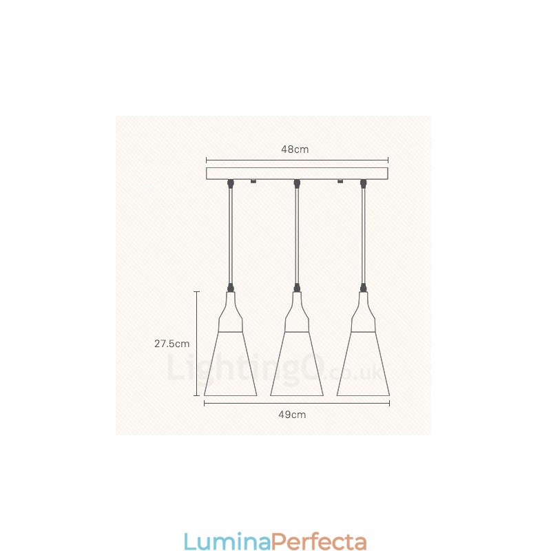 Lampă suspendată modernă, contemporană, cu 3 lumină, din lemn, cu abajur din material textil
