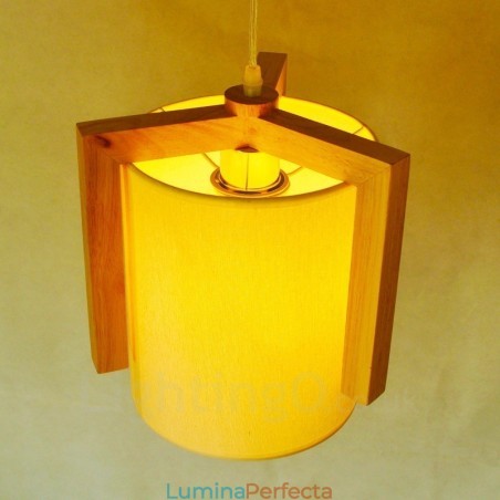 1 Lumină suspendată din lemn deschis modern, contemporan în stil nordic, cu abajur din material textil 1 Lumină suspendată din lemn deschis modern, contemporan în stil nordic, cu abajur din material textil