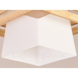 1 Lumină suspendată din lemn deschis modern, contemporan în stil nordic, cu abajur din material textil