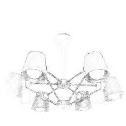 6 Lampă suspendată din lemn deschis modern, contemporan în stil nordic, cu abajur din fier