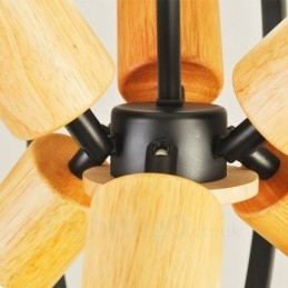 Lampă suspendată retro vintage cu 6 lumini cu abajur din fier