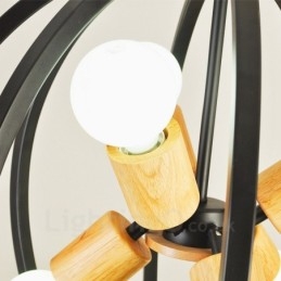 Lampă suspendată retro vintage cu 6 lumini cu abajur din fier