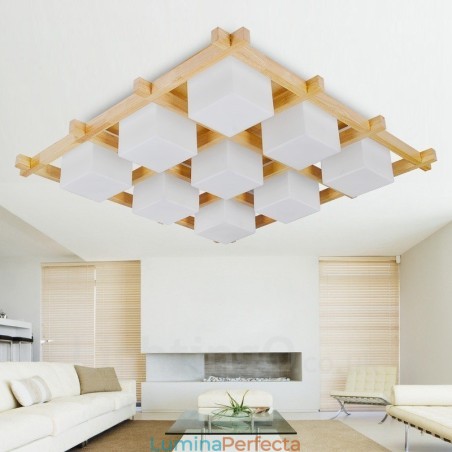 Plafoniere cu 9 lumini, moderne, contemporane, în stil nordic, cu abajur de sticlă Plafoniere cu 9 lumini, moderne, contemporane, în stil nordic, cu abajur de sticlă