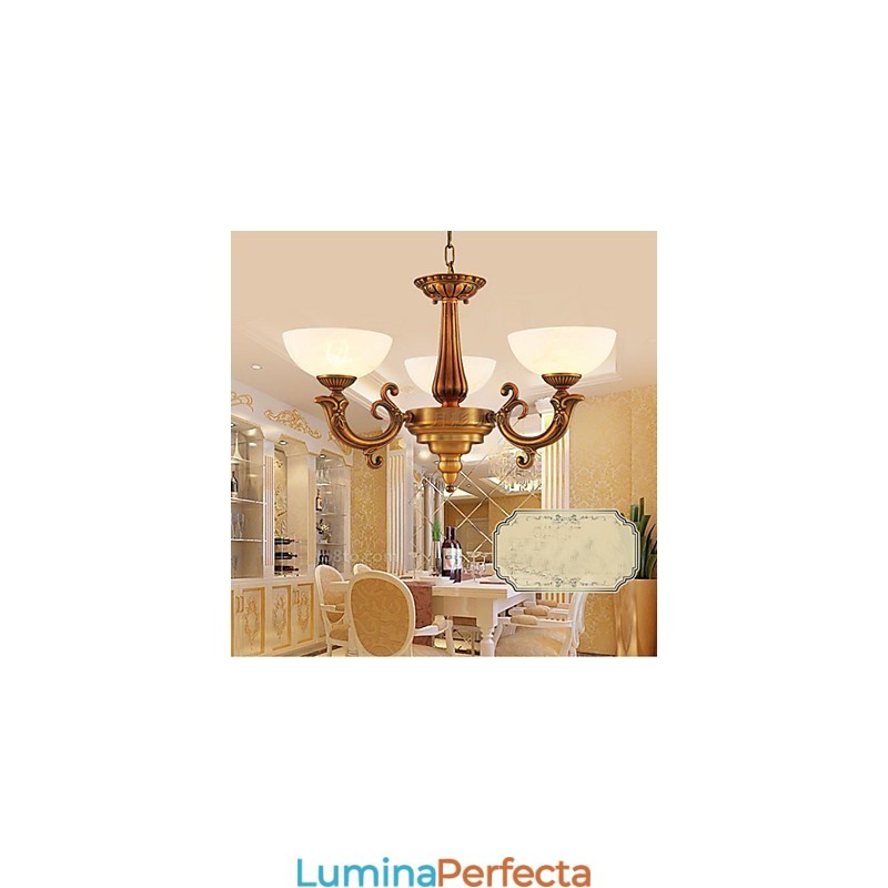 Candelabru cu lampă din marmură în stil chinezesc Candelabru cu lampă complet din cupru