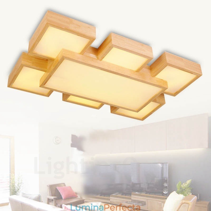 6 Plafoniere moderne, contemporane, nordice, cu montare încastrabilă, cu abajur acrilic